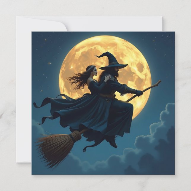 Witch and Warlock Personlig Halloween Kort (Framsida)