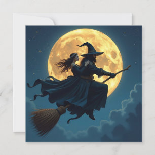 Witch and Warlock Personlig Halloween Kort