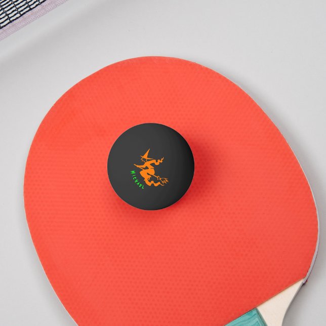 Witch Anpassningsbar Player Team Namn Party Black  Pingisboll (Witch Custom Player Team Name Party Black Beer Ping Pong Ball)