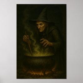 Witch at the Cauldron-Stirring Up Magic and Mayhem Poster