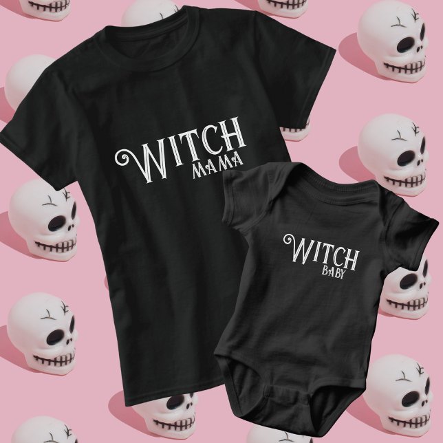 Witch baby Black Halloween Mamma och Me Matching T Shirt (Skapare uppladdad)