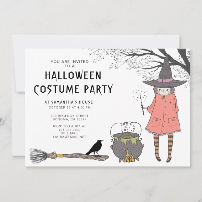 Witch Barn Halloween Costume Party-inbjudan Inbjudningar (Framsida)