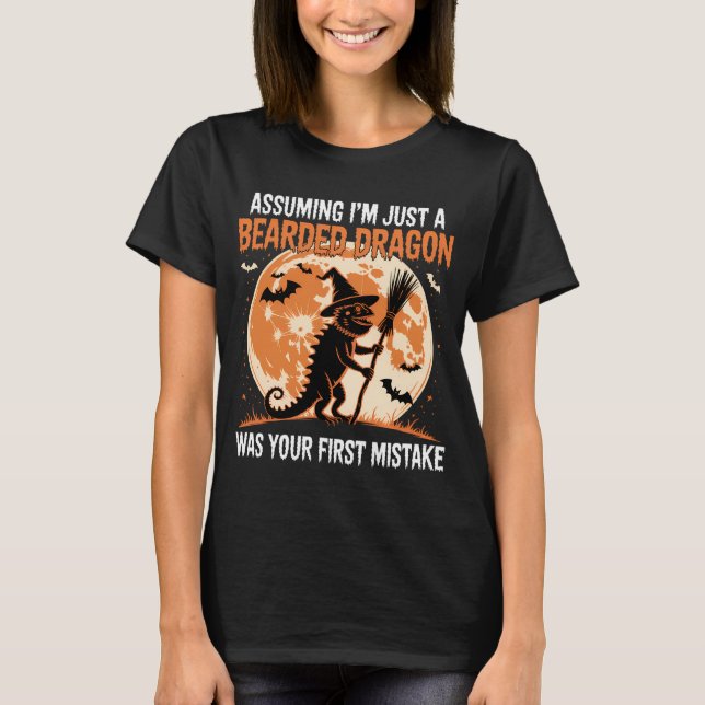Witch Bearded Dragon Halloween T Shirt (Framsida)