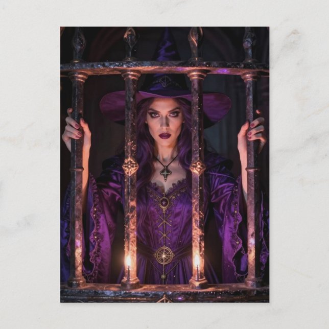 Witch behind bars  vykort (Framsida)