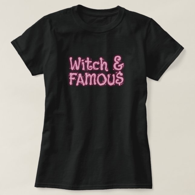 Witch & Berömd Halloween T Shirt (Design framsida)