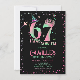  Witch Birthday I Was 6 Now I'm 7 Inbjudningar