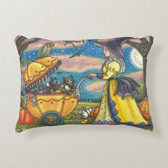 WITCH, BLACK CAT BABY BUGGY, HELGDAG ACCENT PILLOW PRYDNADSKUDDE (Framsidan)