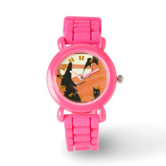 Witch Black Cat Fladdermus Full Moon Armbandsur