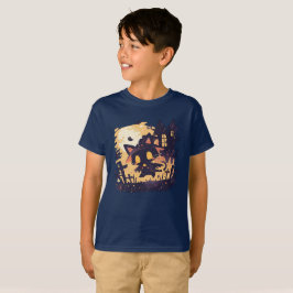 Witch Black Cat på Halloween Natt T Shirt