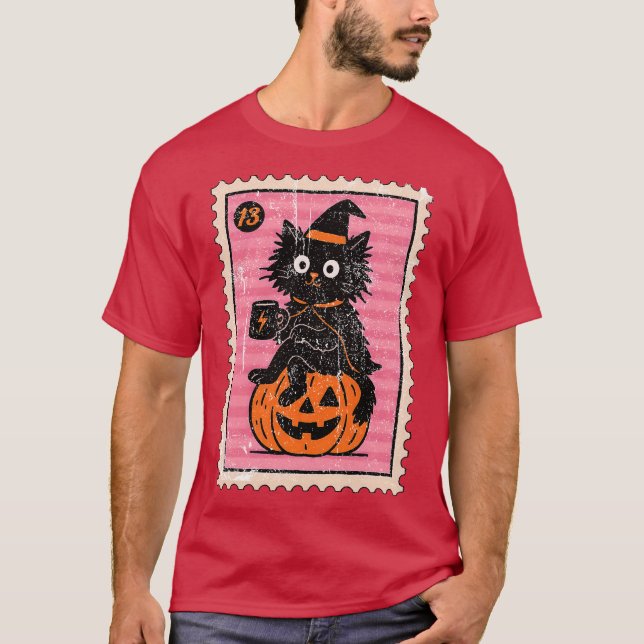 Witch Black Cat T Shirt (Framsida)