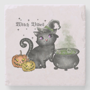 Witch Black Cat   Witch Vibes Stenunderlägg