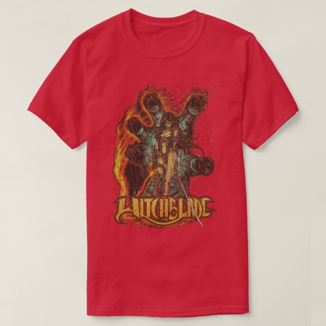 Witch Blade Burning Hand 99 T Shirt (Design framsida)