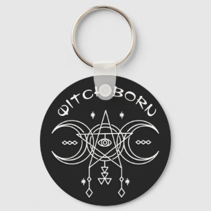 Witch Born Triple Måne Pentacle Star Witchcraft Nyckelring