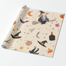 Witch & Broom Halloween Presentpapper