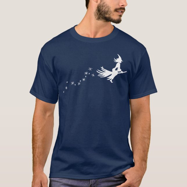 Witch Broom Halloween vintage T Shirt (Framsida)