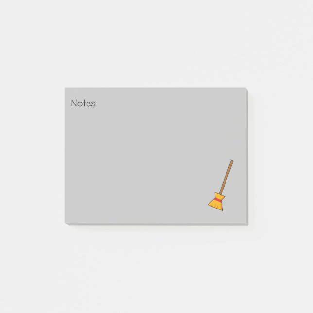 Witch Broom | Lägg till text Post-it Block (Framsida)