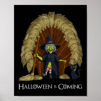 Witch Brooms Throne Roligt Halloween Girls Kids Poster