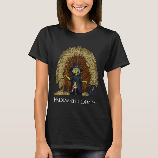 Witch Brooms Throne Roligt Halloween Girls Kids T Shirt (Framsida)