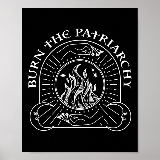 Witch Burn the Patriarchy Halloween Women's Högers Poster (Framsidan)