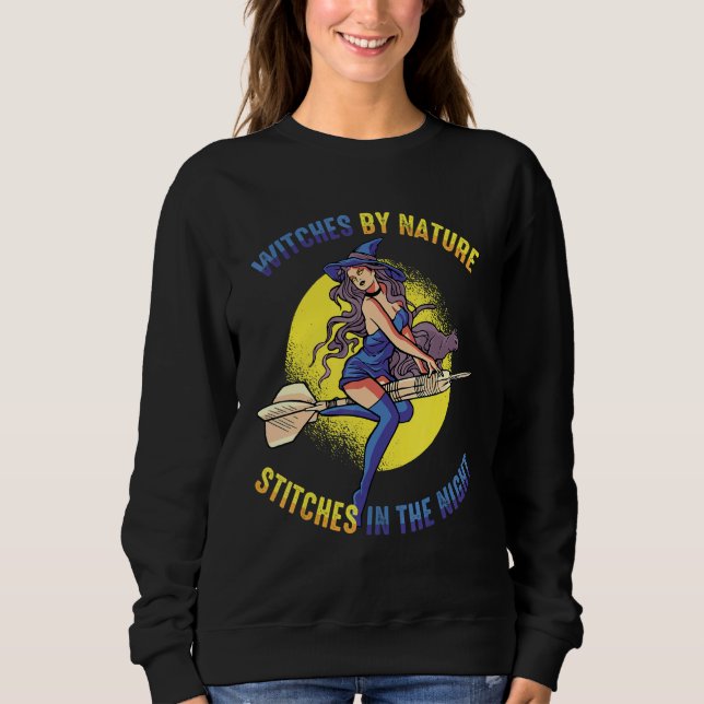 Witch By Nature  Stitches In The Night Spooky Cost T Shirt (Framsida)