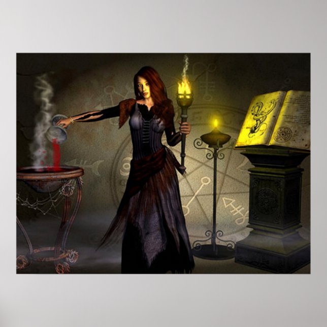 Witch Casting A Spell Poster (Framsidan)