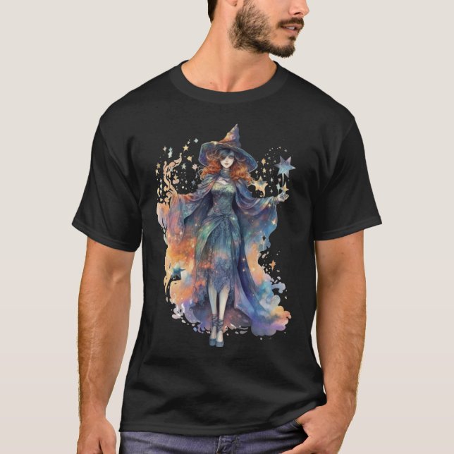 Witch Casting a Spell T Shirt (Framsida)