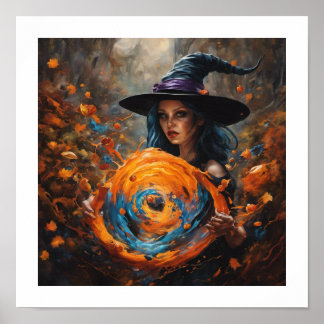 Witch Casting Spell Poster