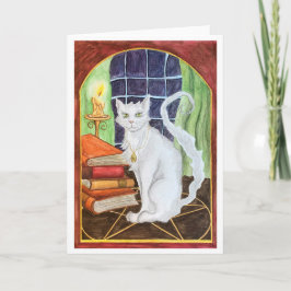 Witch Cat greeting card Kort
