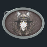 Witch Cat Halloween Creepy Cute Porträtt<br><div class="desc">Cute Cat Witch med tredje Öga,  ett ondskefullt Fladdermus som halsband och ett dött träd och spricker bakgrund. Konstig Emo Girl-kostym för Halloween-Helgdagar. Vector illustrerar upphovsrätten BluedarkArt TheChameleonArt.</div>