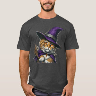 Witch Cat Halloween vintage T Shirt
