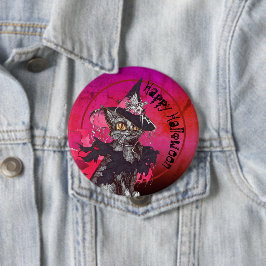 Witch Cat Happy halloween Knapp