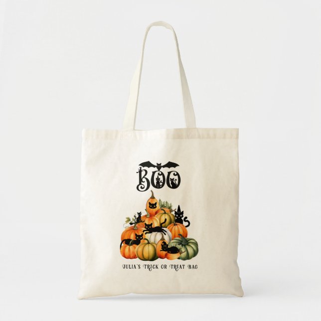 Witch Cat Jack o lantern Halloween Magic Gifts Tygkasse (Framsidan)