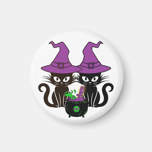Witch Cat Sisters Magnet (Framsidan)