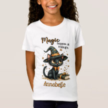 Witch Cat T Shirt, Halloween T, Spooky Season