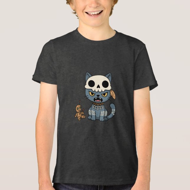Witch Cat Voodoo Doll T Shirt (Framsida)
