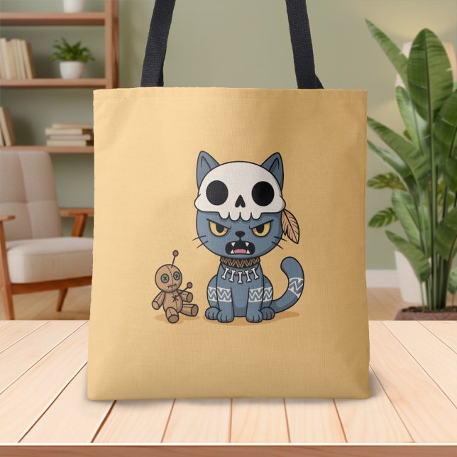 Witch Cat Voodoo Doll Yellow Tygkasse (Skapare uppladdad)