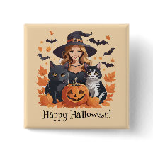 Witch Cats Fladdermus & Pumpkins Halloween