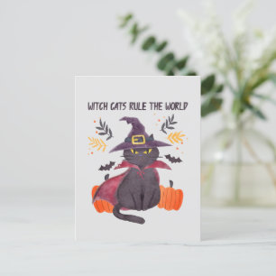 Witch Cats Rule World - Black Cat Vykort
