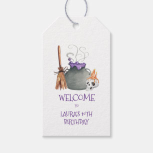 Witch Cauldron Halloween Gift Märkres Presentetikett