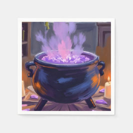 Witch Cauldron Lila Halloween fest Spooky Pappersservett