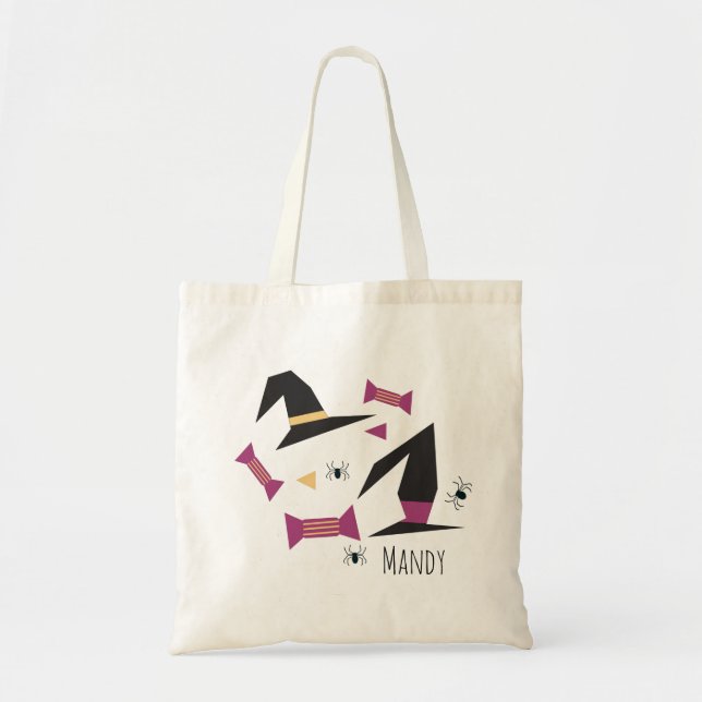 Witch Confetti Candy Tote Bag Tygkasse (Framsidan)