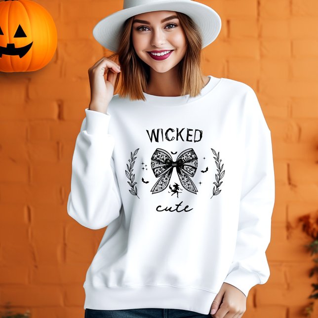 Witch Coquette Snöre Black Bow Halloween Namn T Shirt (Witch Coquette Lace Black Bow Halloween Name Sweatshirt)