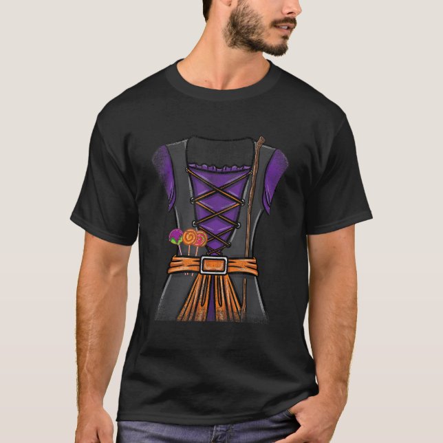 Witch Costume Halloween T Shirt (Framsida)