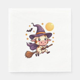 Witch Cow på en Broomstick Pappersservett