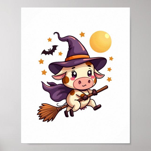 Witch Cow på en Broomstick Poster (Framsidan)