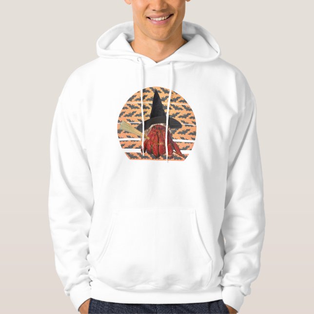 Witch Crab Funny Halloween Hermit Crab Älskare Hoodie (Framsida)