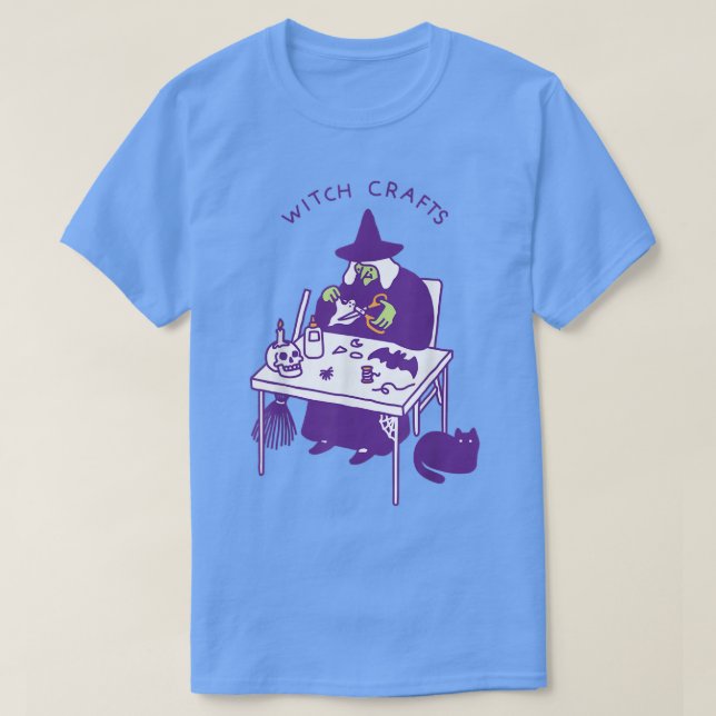 Witch Crafts Witchcraft Halloween Spooky Black Cat T Shirt (Design framsida)