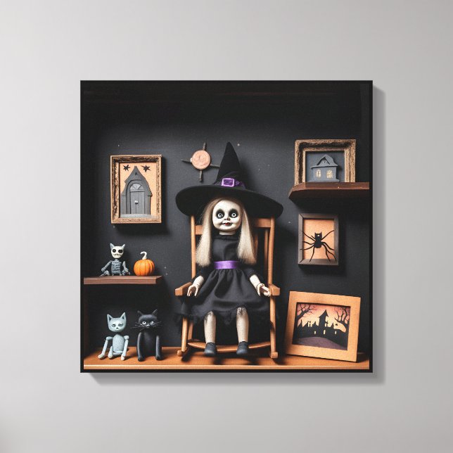 Witch Cursed Doll House Canvastryck (Framsida)