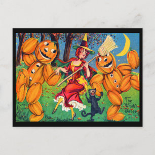 Witch Dance Halloween-vykort Vykort