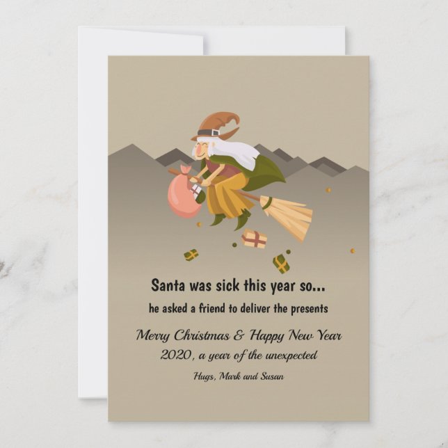 Witch Delivery Julklapp Card Julkort (Framsida)
